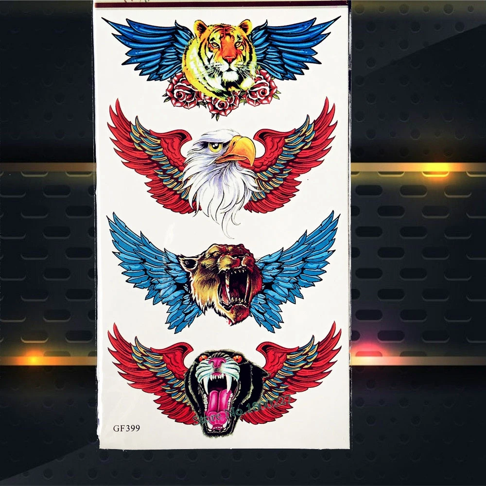 Крутой зверь Вдохновленный Тигр Водонепроницаемый Временные татуировки стикер s