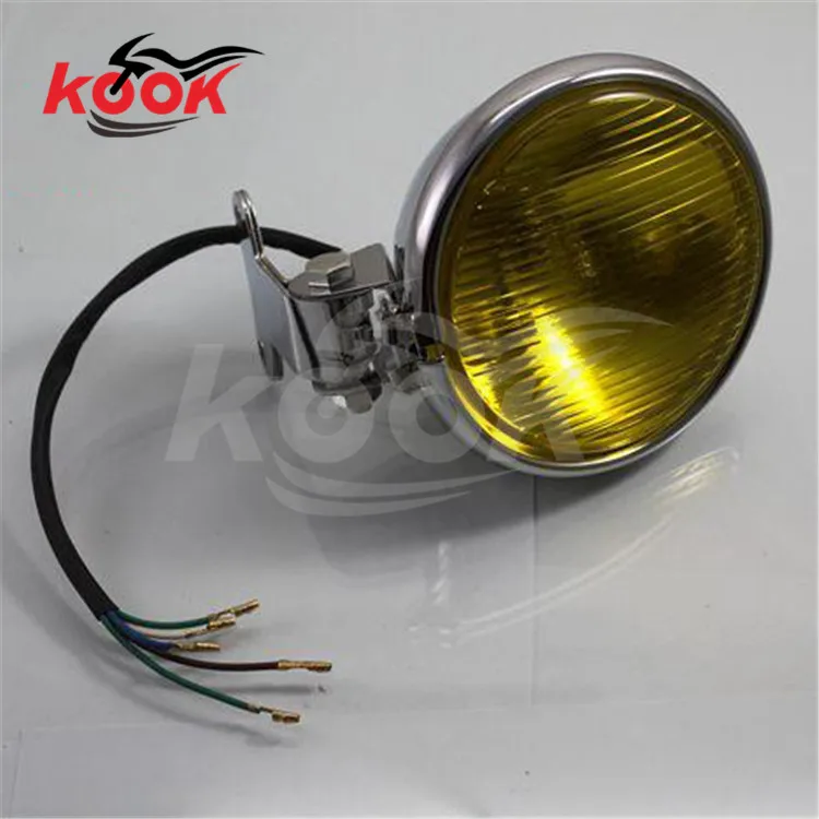 Мотоциклетная фара с высоким и низким лучом света в стиле ретро желтая лампа