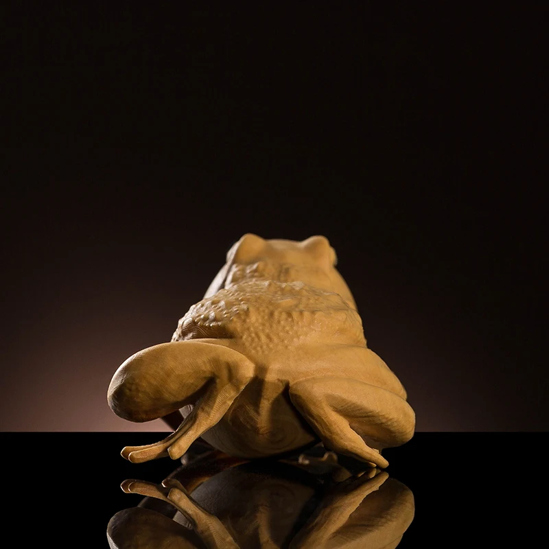 

tea pet frog props sitting special gifts craftsman Boxwood carved handicrafts