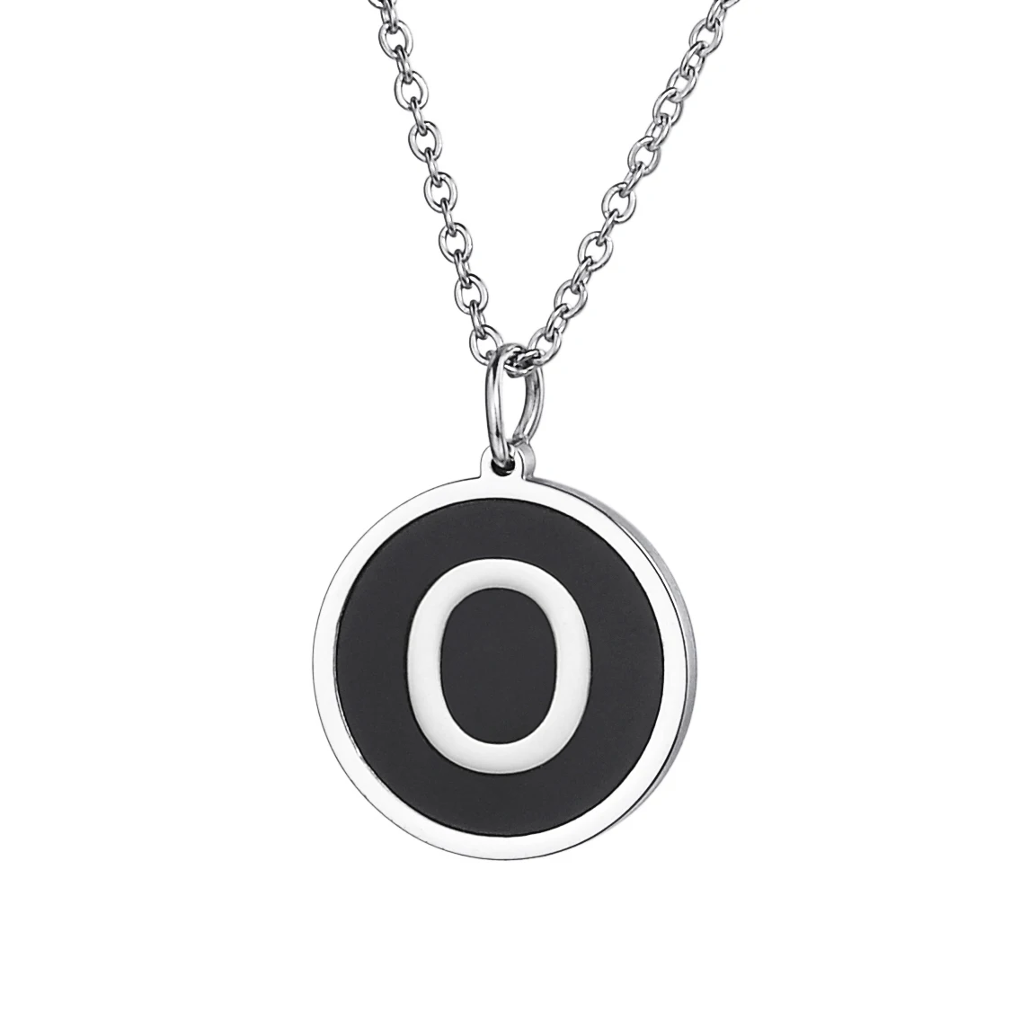 2019 Stainless Steel Round Lettering "A-Z" Pendant Necklaces For Men Romantic Silver Necklace Female Jewelry Gift With Chain |