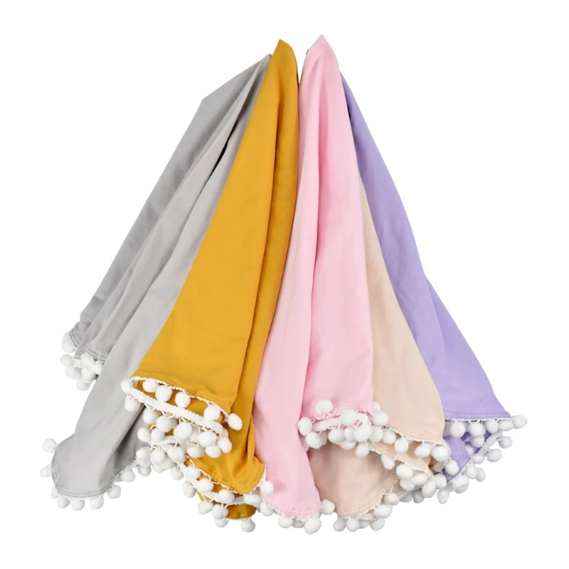 

Baby Soft Cotton Muslin Swaddle Blankets Pom Pom Swaddle Wrap Newborn Photography Blanket Super Soft Blankets Infant Props