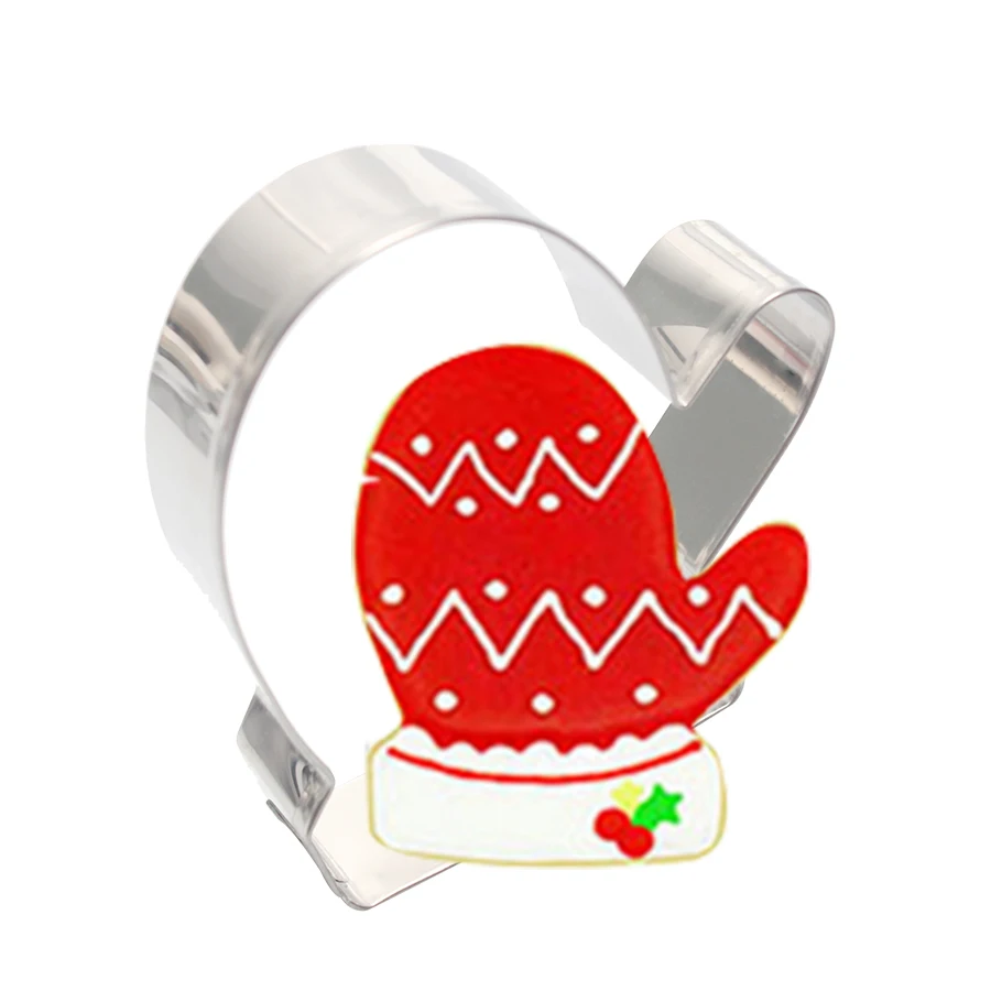 5 моделей из нержавеющей стали рождественские носки для печенья перчатки