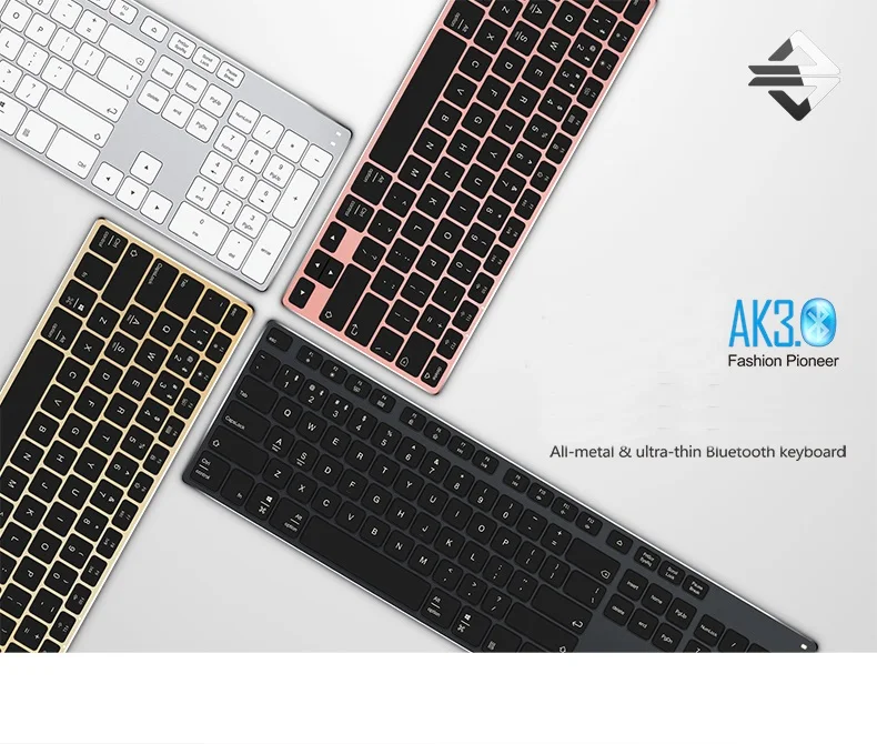 Ajazz AK3.3 ультра тонкий металлический корпус мульти Поддержка беспроводной Bluetooth