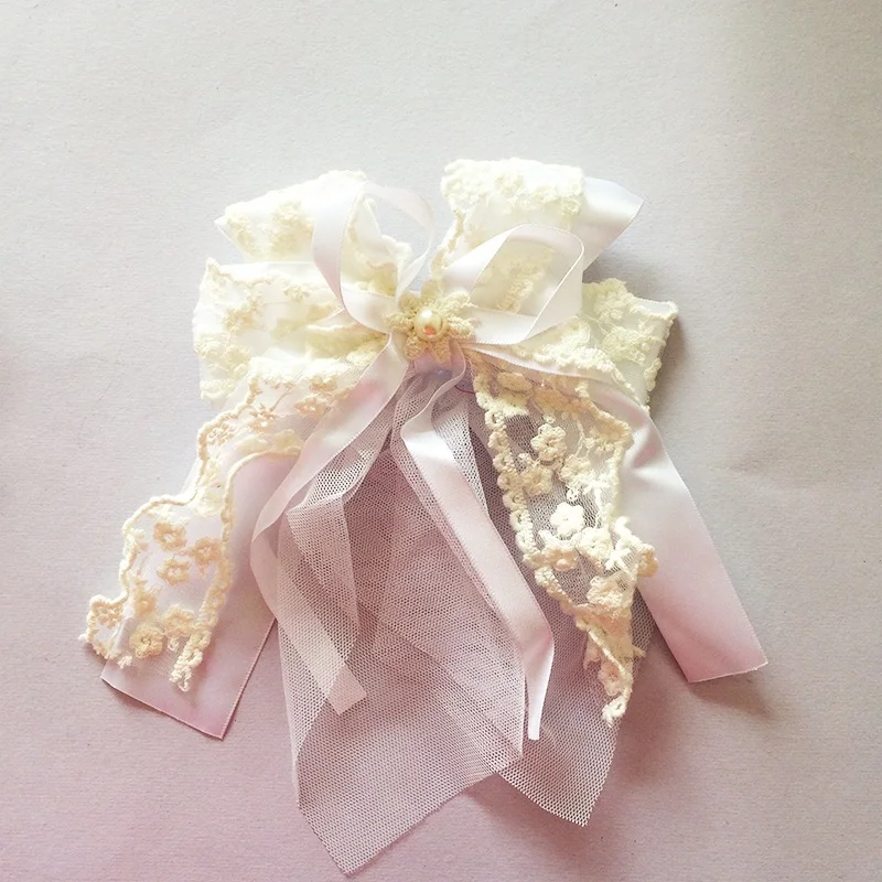 1 шт./партия кружевная вуаль с вышивкой заколки для волос Женская лента девочек