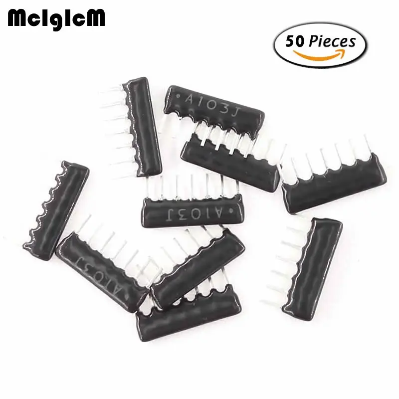 MCIGICM 50 шт. DIP изоляция сети резисторная матрица 7pin 1K 2K 4,7 K 10K 220K Ом