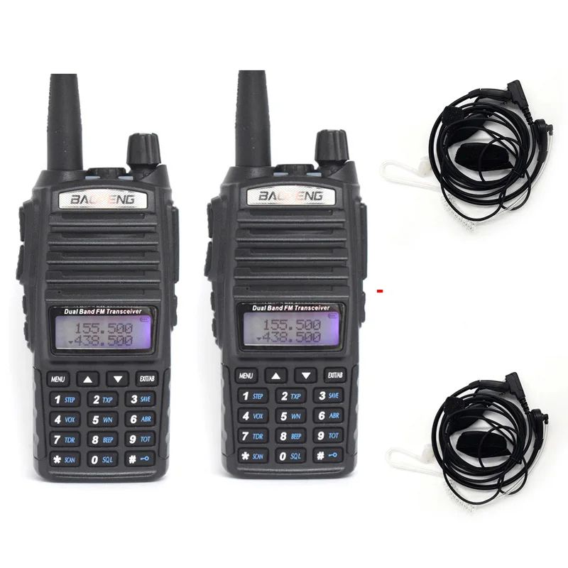 2 шт. Новинка Портативная рация Baofeng UV-82 с наушником и кнопкой CB Ham Радио Vhf Uhf двухдиапазонный Baofeng UV 82 UV82 - Цвет: Option2