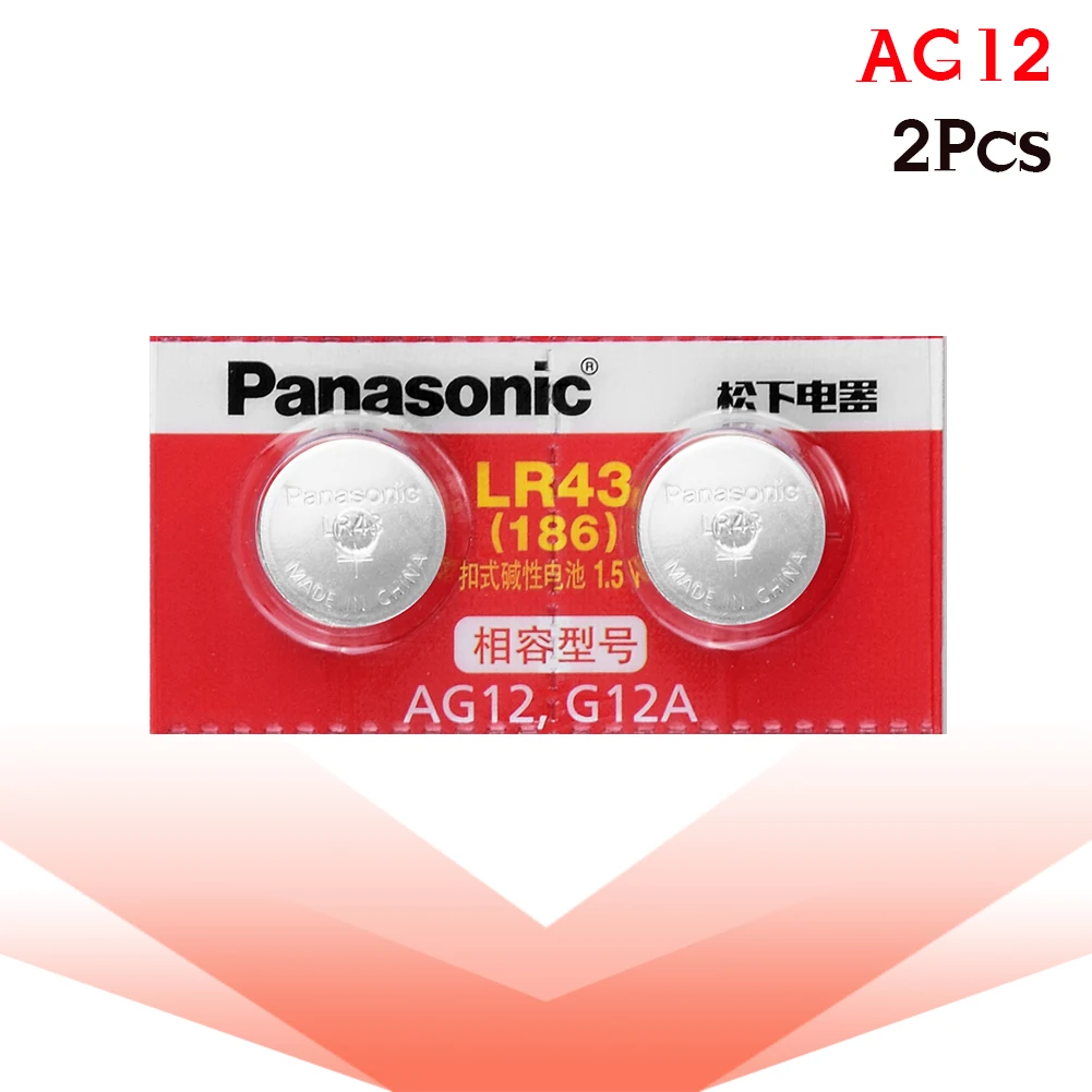 2 шт./лот батарея Panasonic AG12 LR1144 LR43 батарейки для монет 1 5 В часов игрушки 0% Hg часы