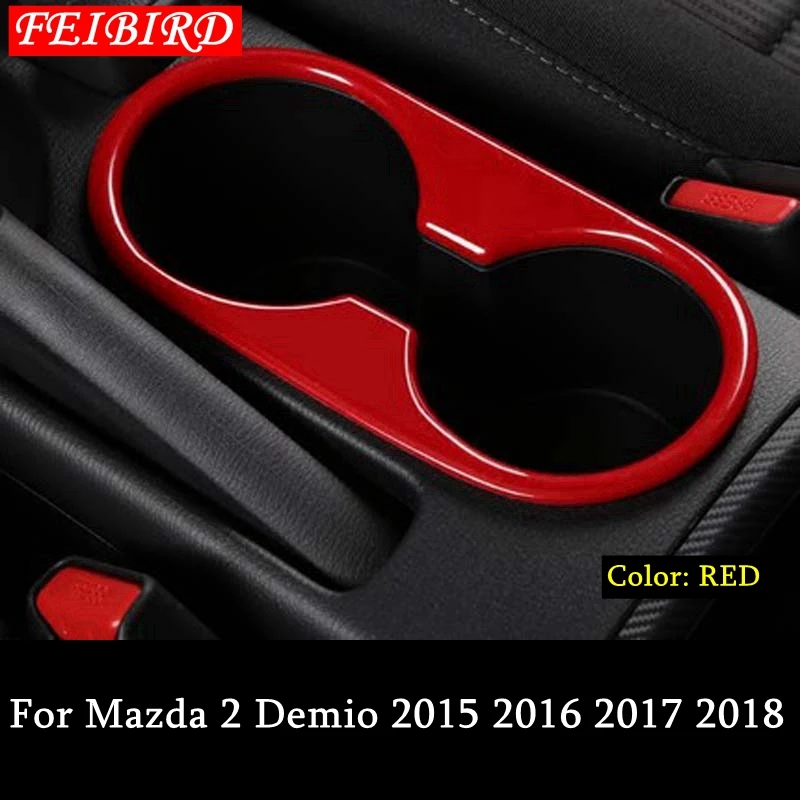 

Для Mazda CX-3 CX3 2015 2016 2017 2018, автомобильный аксессуар, переднее сиденье, средний держатель стакана для воды, рамка, крышка, комплект отделки, ABS, ма...