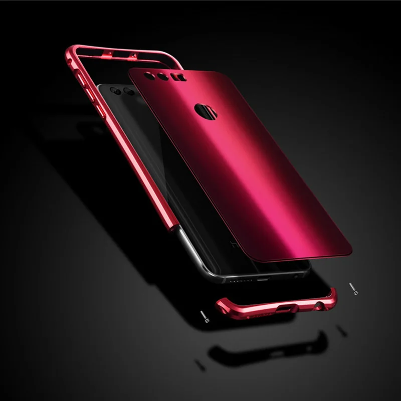 MAKAVO для Huawei Honor 8 чехол Роскошный Блестящая Алюминиевая металлическая крышка 2 в 1