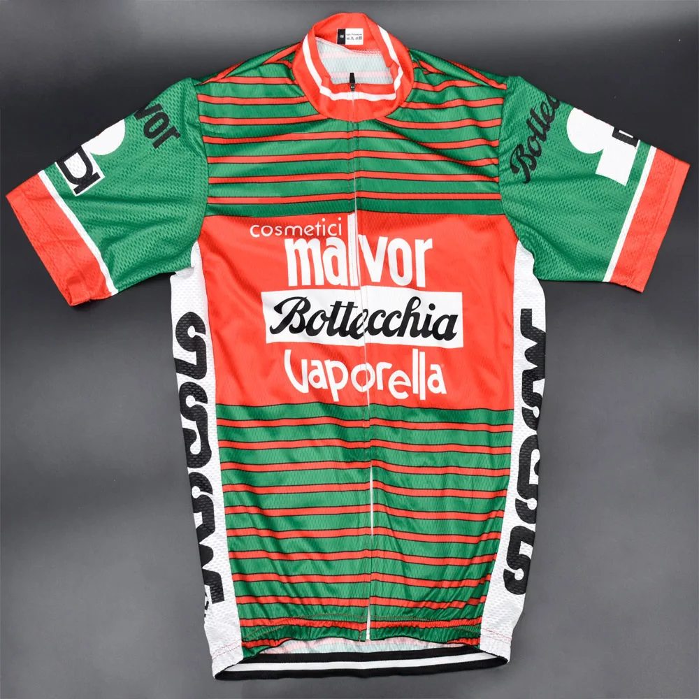 Профессиональная команда гоночных мужчин ретро malvor Bottecchia Велоспорт Джерси