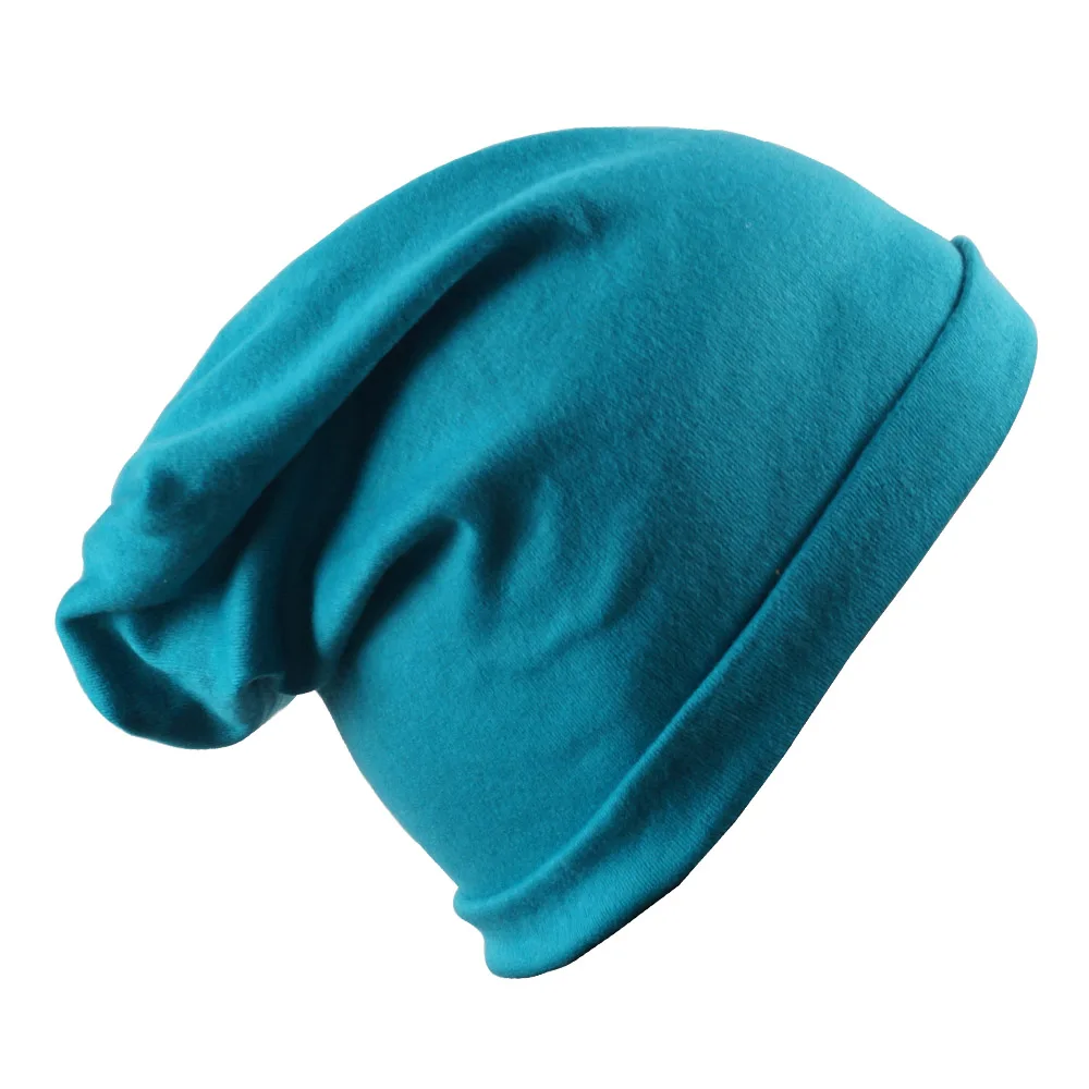 Простая вязанная хлопковая шапка Skullies для женщин унисекс шеи Теплая весенне-осенняя Уличная Повседневная шапка мужские береты бини - Цвет: 10