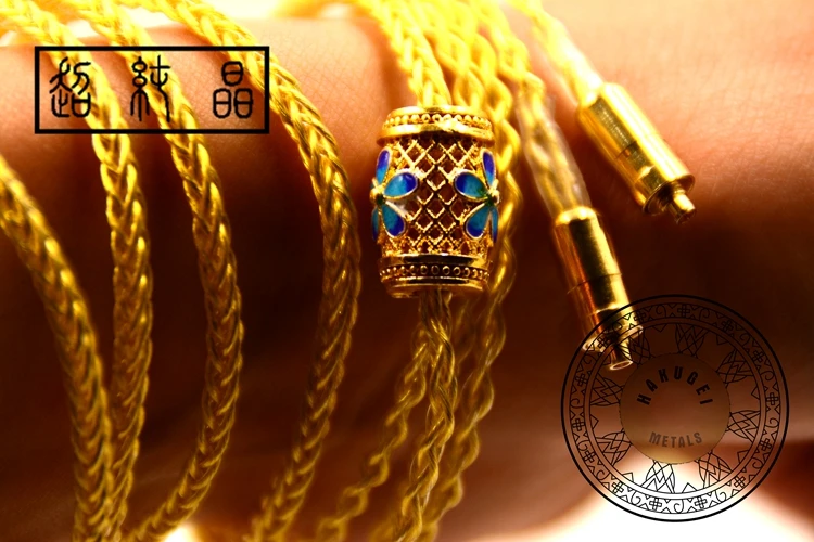 Позолоченные 7N однокристальные медные наушники Улучшенная линия se535 ie80 w4r hd650