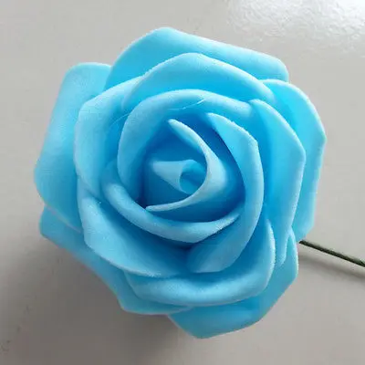LIGHT BLUE Горячее предложение! Распродажа! Новые 50 шт. Розы Декоративные цветы букет Искусственные из ПЭ пены цветок для свадьбы невесты букет вечерние украшения дома DIY - Цвет: LIGHT BLUE