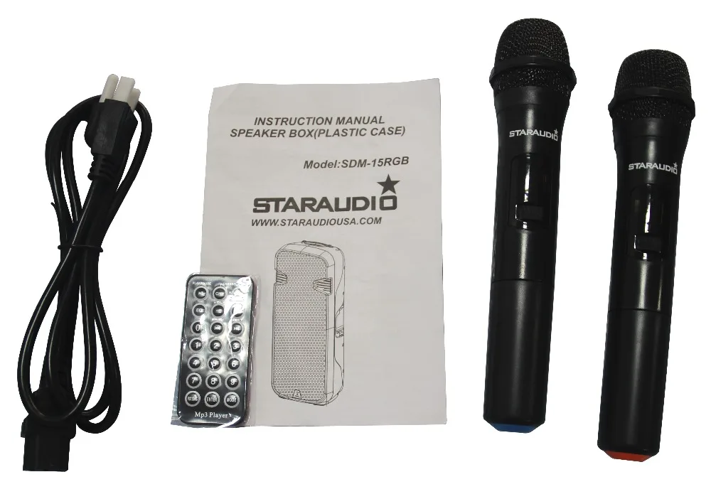 Staraudio Pro Dual 15 &quot4500 Вт DJ этап работает Активный USB SD FM BT Динамик/свет 2ch беспроводной