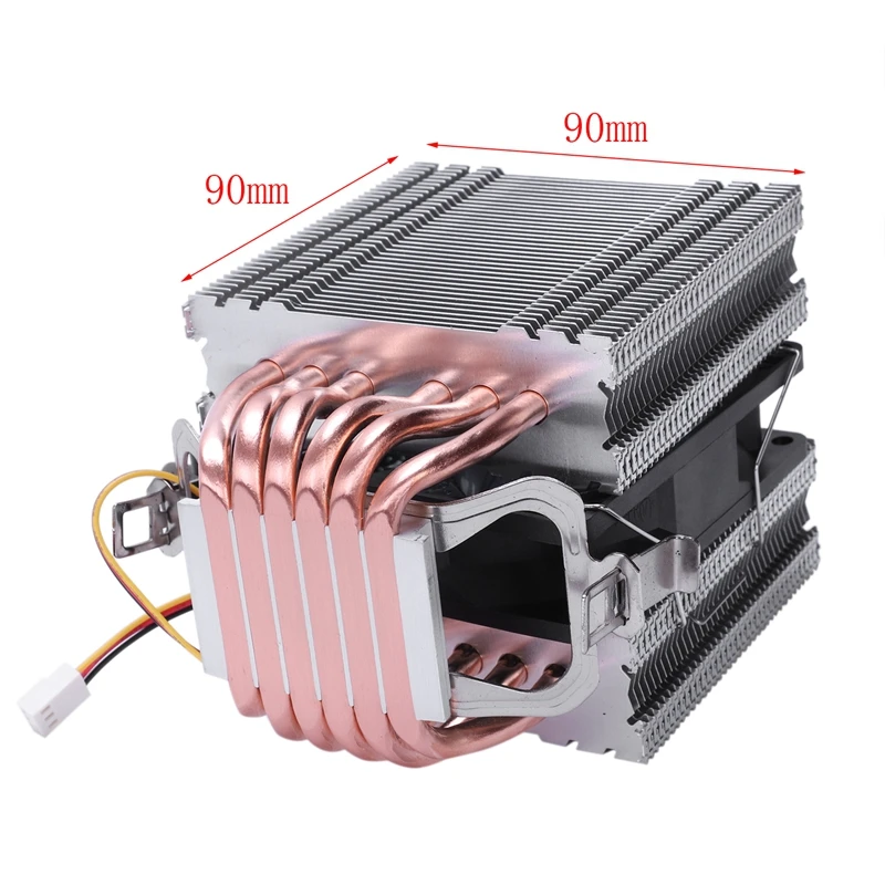 Lanshuo 6 Heat Pipe 3 Wire With Light Single Fan Cpu Radiator Cooler Sink For Intel Lga 1155/1156/1366 Si |