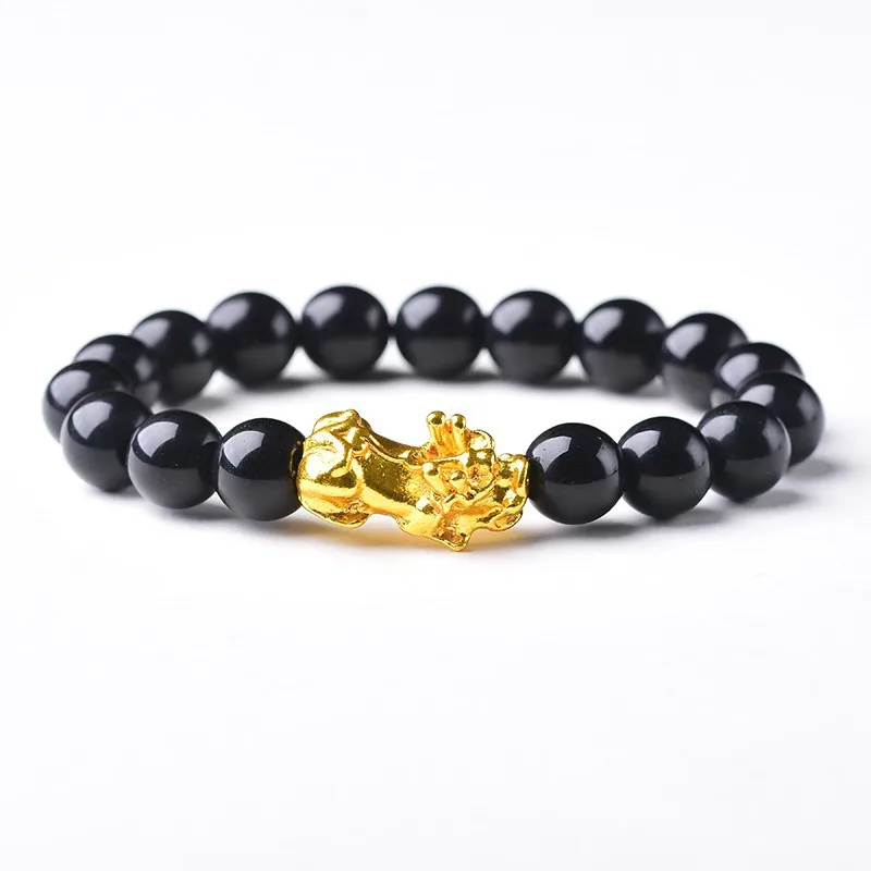 Натуральный Радужный обсидиановый браслет глаз пиксиу буддийские молитвенные