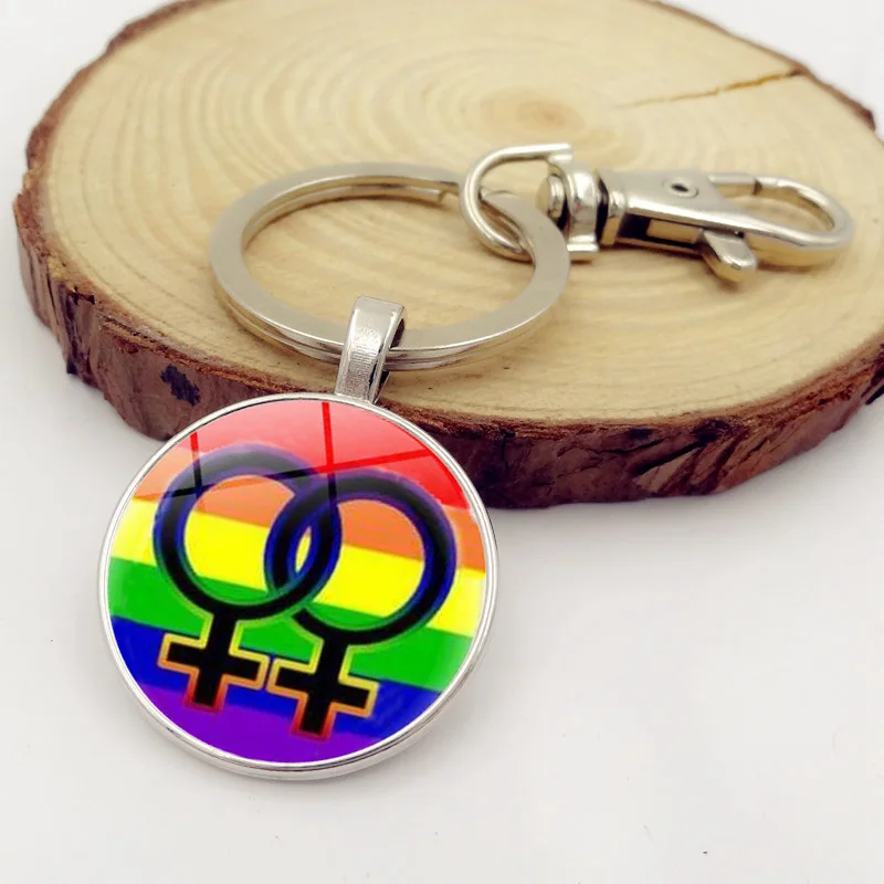 Gay Pride Радужный Флаг модный брелок ЛГБТ гордость бижутерия со стеклянными