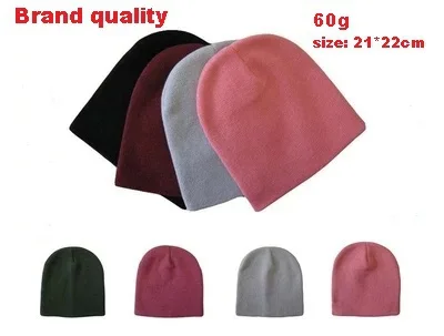 Зимние вязанные шапки Tuques skullies сплошной цвет черный серый красный винный розовый