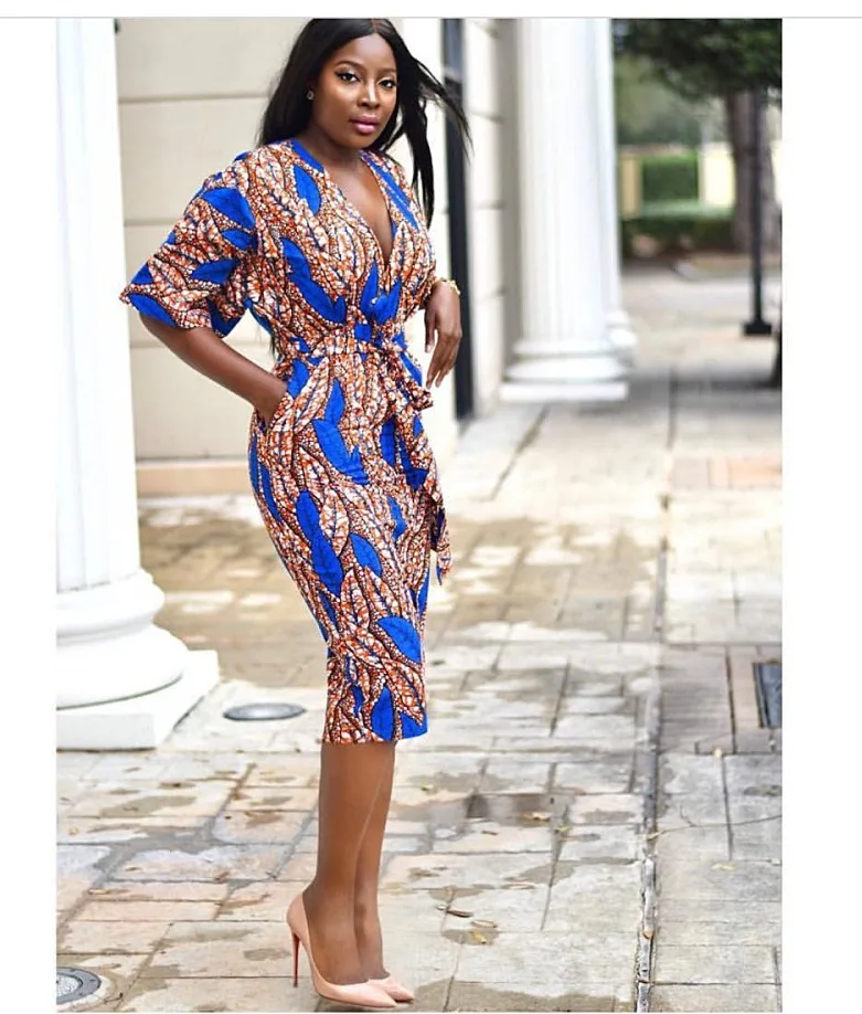 Женское платье с принтом Платье макси v образным вырезом коротким рукавом и