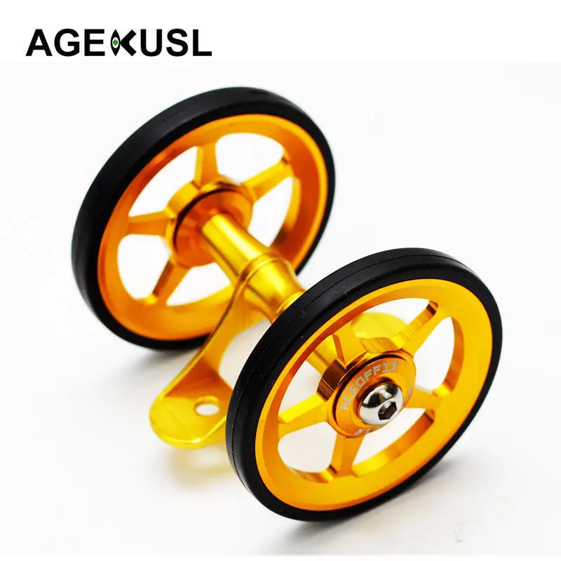 Golden Wheel TWTOPSE легкий 65 г велосипед Easywheel брызговик ezWheel для Brompton Складной Велосипед Брызговики колеса двойные AL7075 CNC 60 мм - Цвет: Golden Wheel