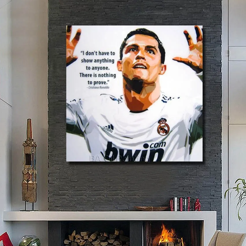 Oil Painting On Canvas Cristiano Ronaldo Football Super Star Poster Wall Art Gift Pictures For Living Room Home Decor RW397 | Дом и сад