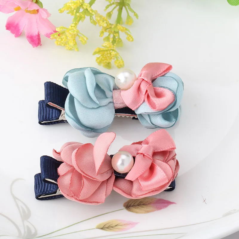 M MISM/модные милые заколки для волос с бантиком детские тканевые аксессуары