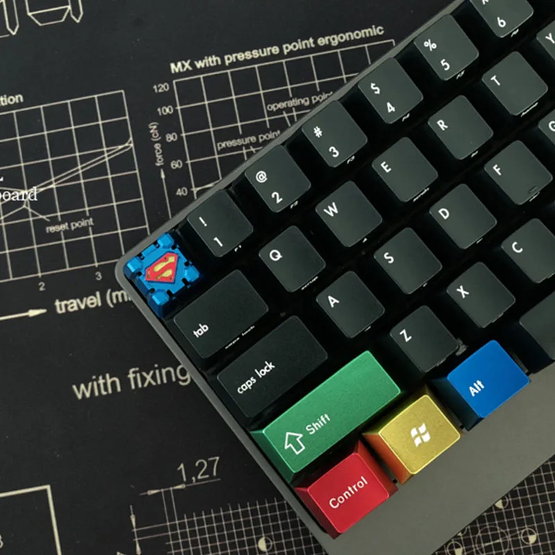 Для Супермена Cherry MX переключатели механической клавиатуры металла Keycap пользовательские ESC Keycap