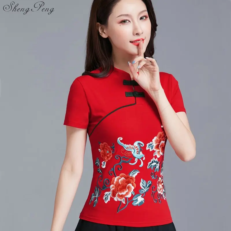 Китайская одежда топы традиционный стиль в стиле Ципао летние короткие