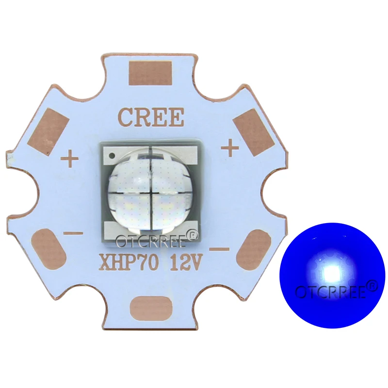 1 шт. 7070 20 Вт 6V12V светодиодный сменный Cree XHP70.2 SST-90 светодиодный излучатель синий 450nm автомобильный светильник диодный чип светильник с медной печатной платой