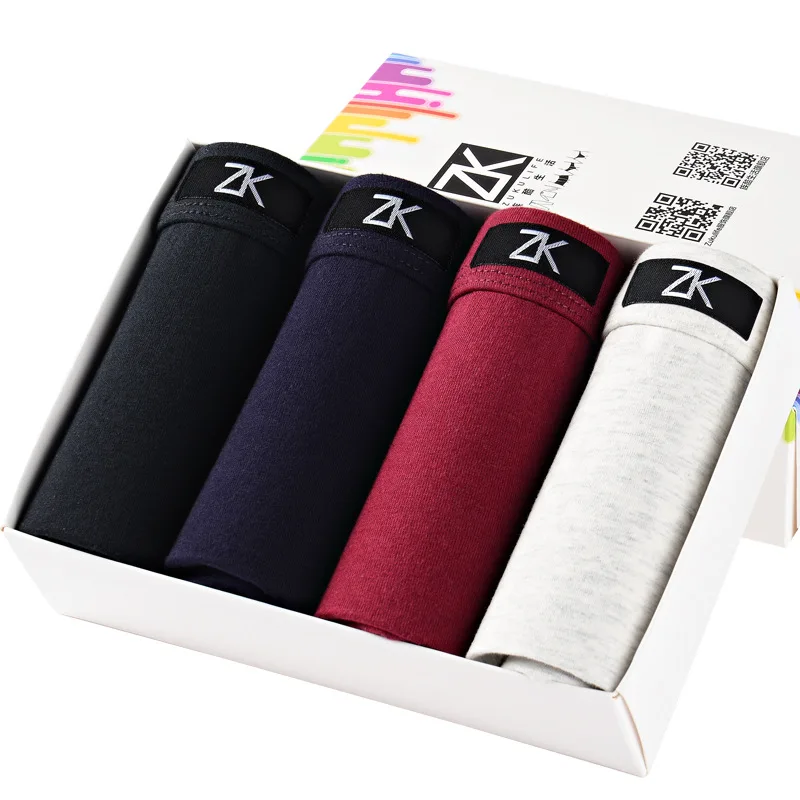 Новое мужское нижнее белье в 4 коробках хлопковые трусы боксеры с низкой талией