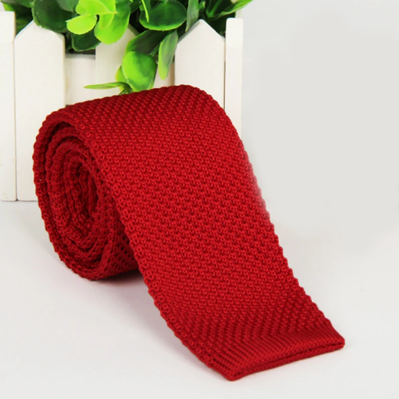 

Knitted necktie Popular 5cm knitting tape knit tie Solid 2018 New Fashion wool ties narrow men Hot Sale 1PC skinny slim