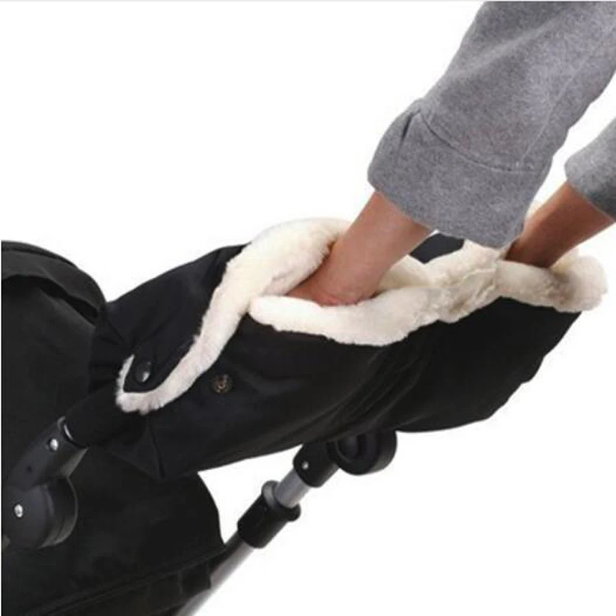 Winter Pram Hand Muff Baby Carriage Pushchair Warm Fur Fleece Cover Buggy Clutch Cart Glove Stroller Accessories | Мать и ребенок