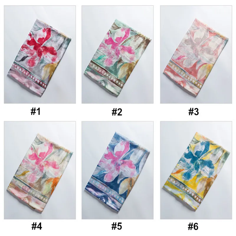 

2019 new design floral pattern long scarf for women muslim islam hijab scarf high quality cotton soft scarves and wraps 6 colors