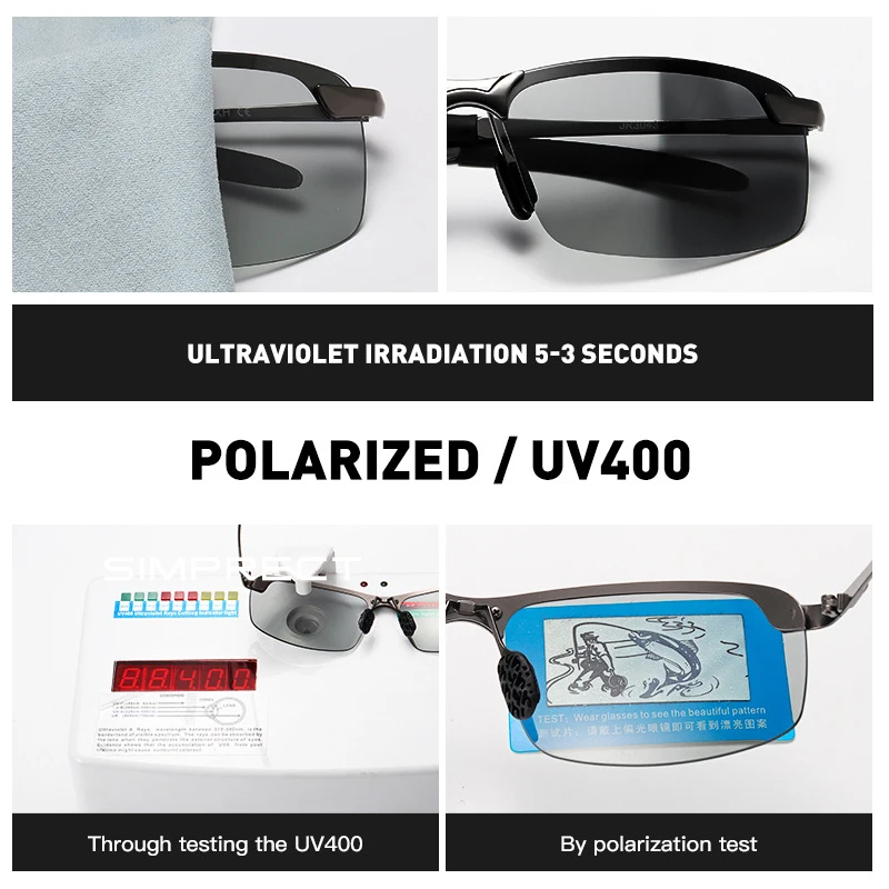 Солнцезащитные очки SIMPRECT Мужские поляризационные антибликовые фотохромные в