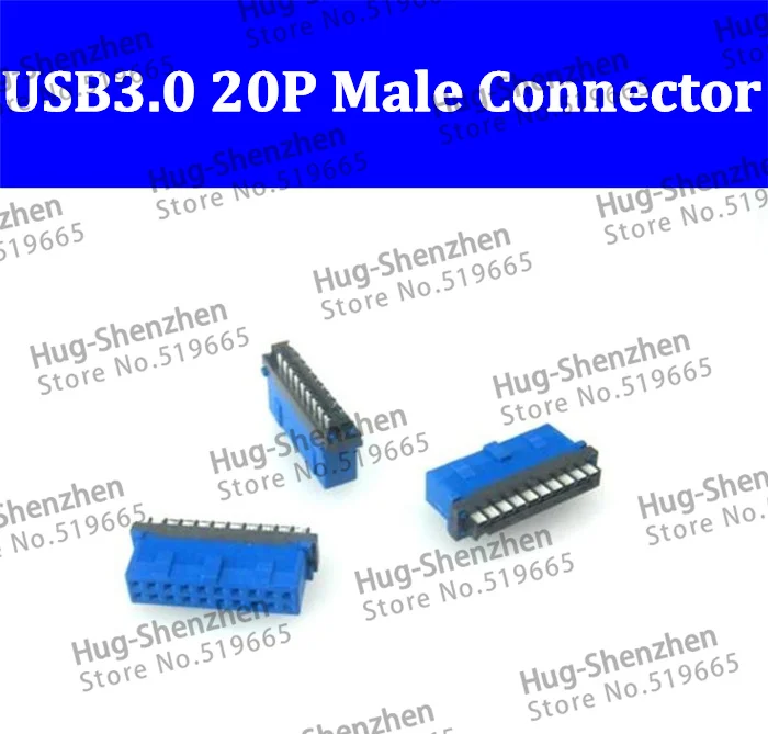 

High quality 100pcs USB 3.0 19P 20P 19 pin 20 pin plug male connector female socket for DIY USB3.0 cable