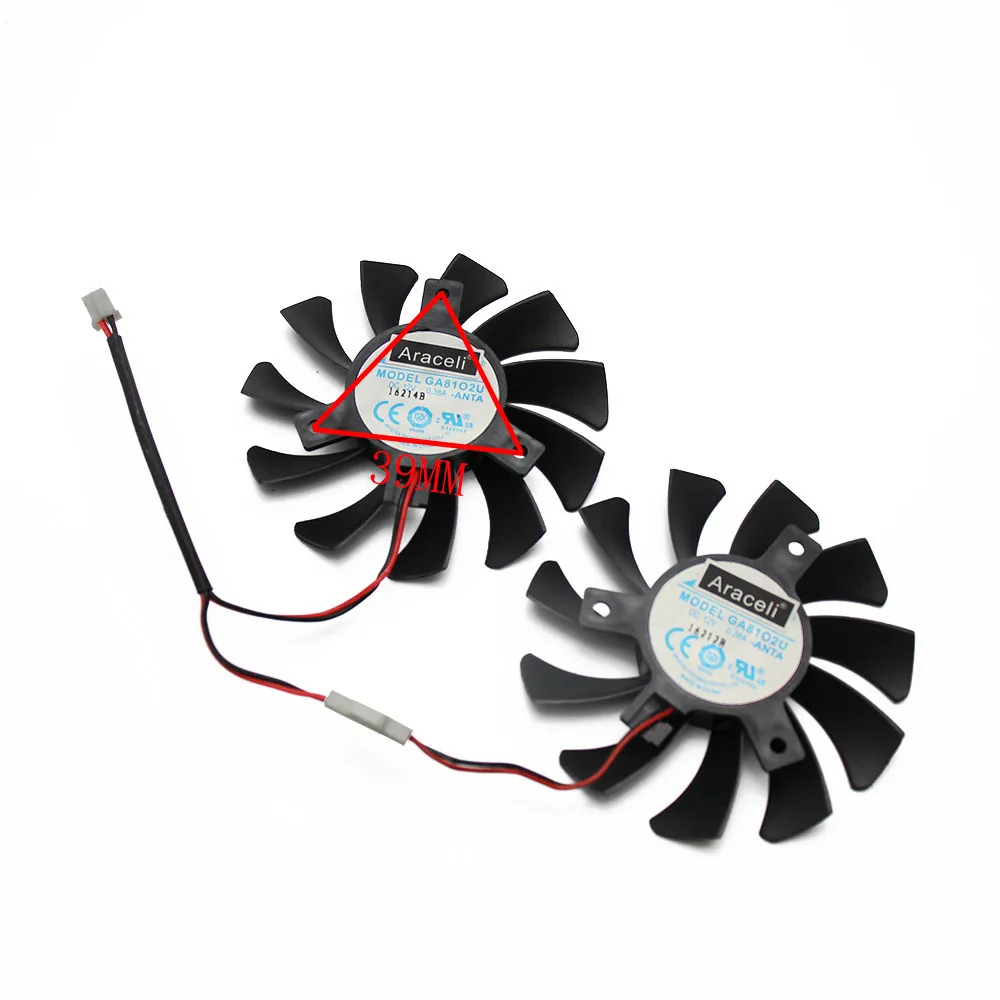 2 шт./лот Бескаркасный вентилятор GA81O2U PFTB DC 12 В 0 38a R7 350 для сервера POWERCOLOR DATALAND