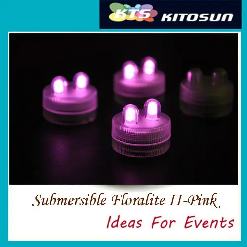 KITOSUN Submersible pink led tea light with 2 Leds  Wedding centerpiece light