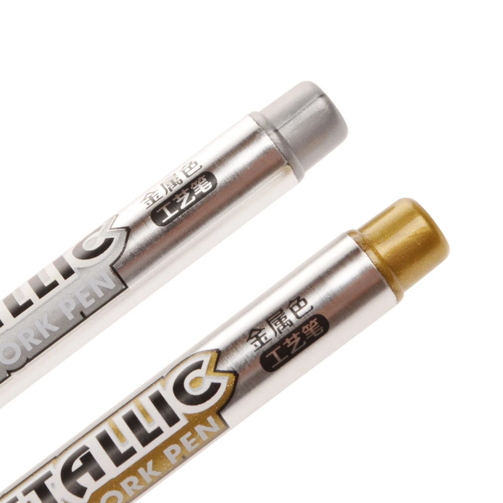 10 Units DIY Paint Markers Pen For Craftwork Gold Silver Metallic Wedding Party Scrapbook Signature Uses | Канцтовары для офиса и