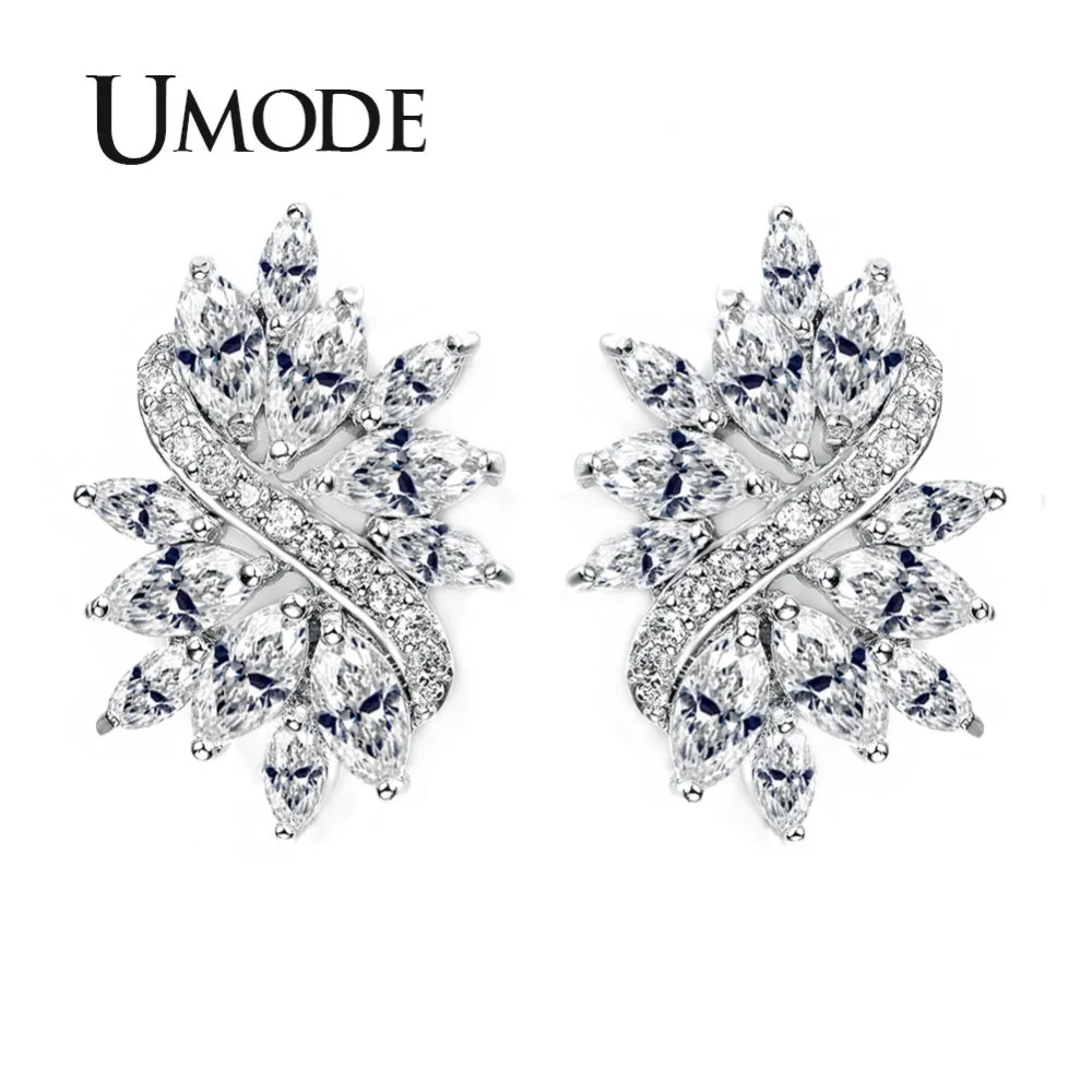 UMODE Новейший дизайн Женские модные нежные серьги в форме цветка с AAA+