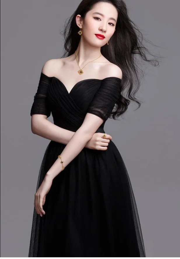 Long Formal Evening Dresses Black Women's Elegant V-neck Short Sleeve Sequined Prom Party Gowns suknia wieczorowa | Свадьбы и