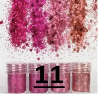 rose pink 4 бутылочки, блестящая пудра для ногтей из смолы, для самостоятельного изготовления ювелирных украшений, украшение для дизайна ногтей, 1 мм, аксессуары для рукоделия с блестками - Цвет: rose pink