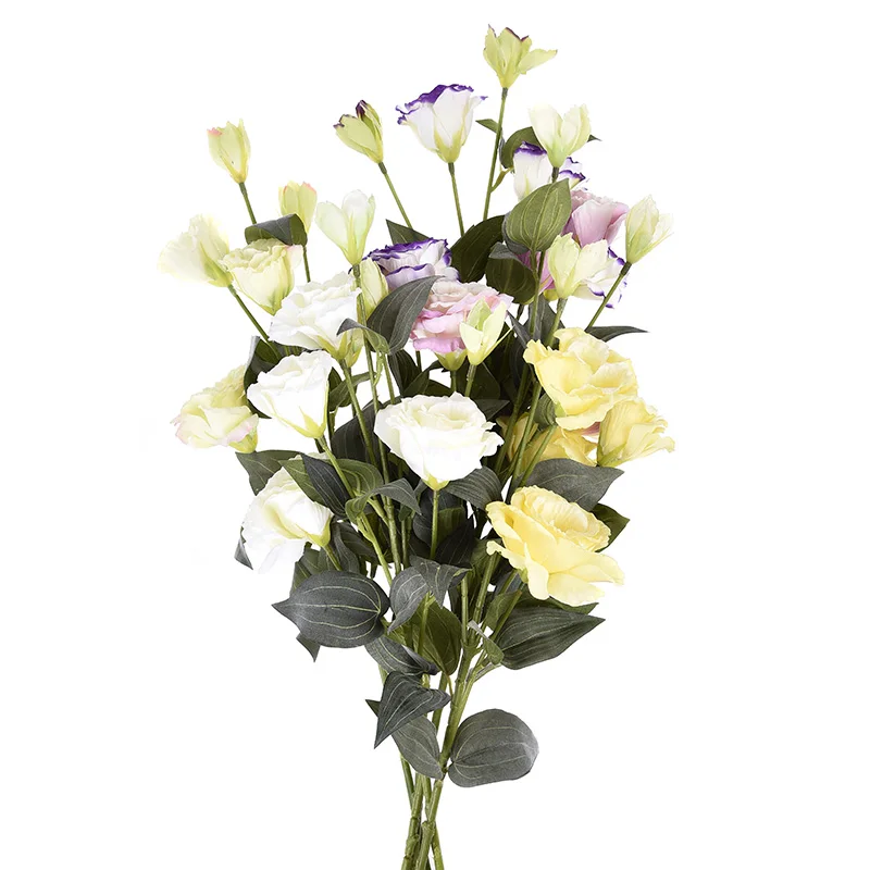 6 головок искусственная Цветочная подделка Eustoma Gradiflorus Lisianthus декоративные слики