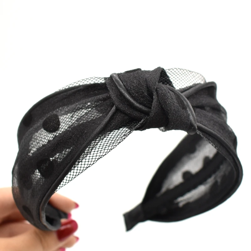 New Arrival 40Colors Drill Lace Hair Knotted Hair Band for Women Headbands Hairbands Hair Hoop Headwear Hair Accessories - Цвет: 48