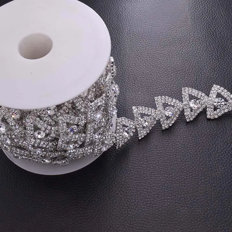 Сделай сам 5 ярдов кристалл стразы трикотаж свадебная аппликация для свадебного