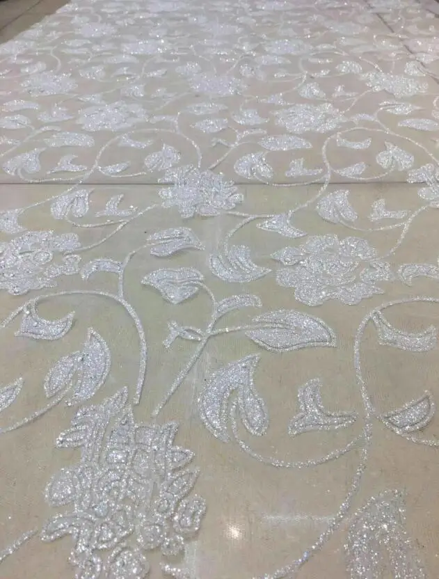 Glued glitter sequins Tulle Lace Fabric top Selling African Nigerian French | Дом и сад