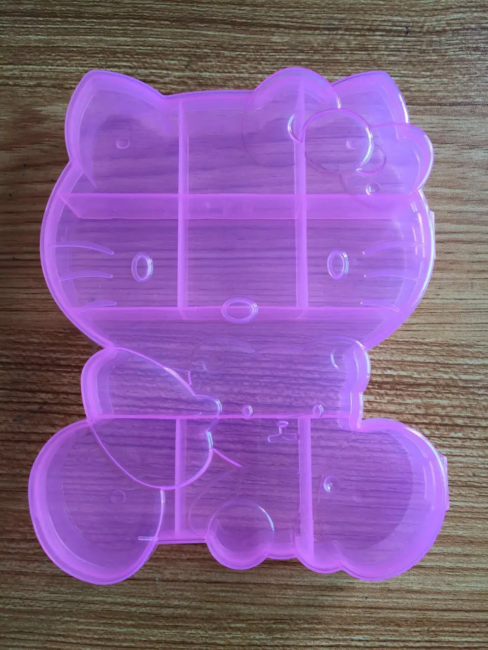 Мультяшная hello kitty прозрачная пластиковая коробка для хранения ювелирных изделий шкатулка Органайзер держатель Шкафы для мелких предметов - Цвет: Розовый