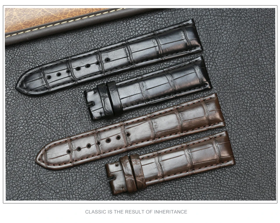 Pesno подходит для Glashutte Orignal Senator натуральная мягкая кожа аллигатора часы с кожаным ремешком бамбуковая текстура 20 мм ремешок для часов