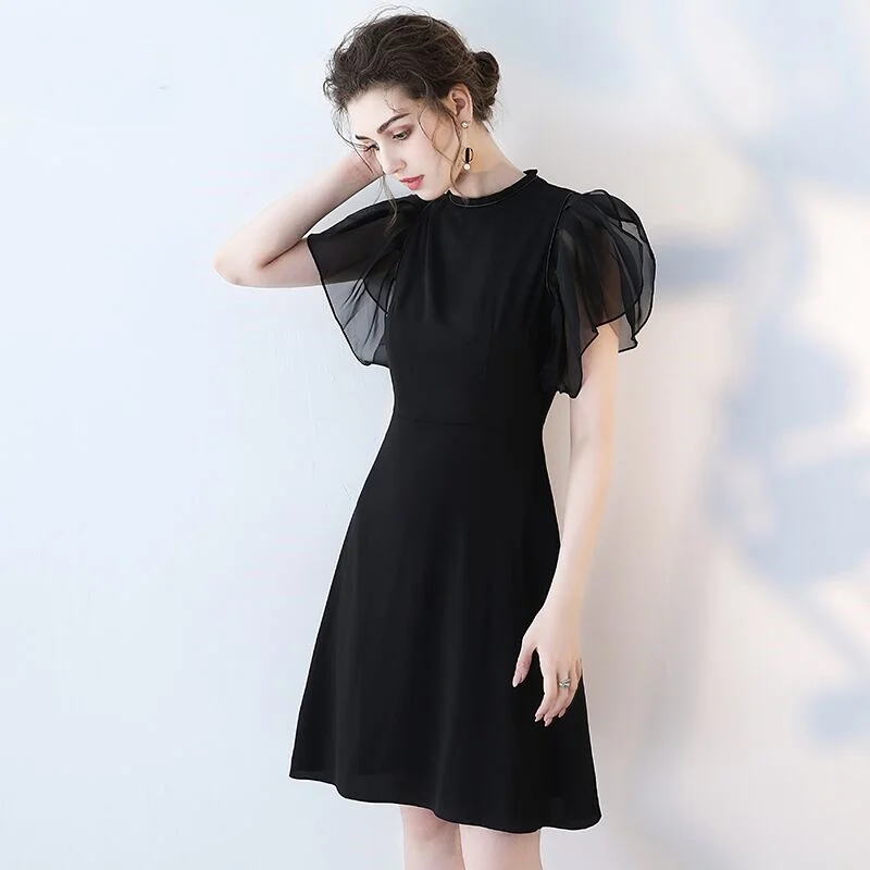 Короткое вечернее платье для женщин, элегантное черное платье, Vestido Soiree, летние Коктейльные платья, вечерние платья TS665