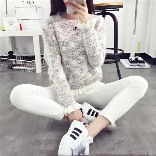 Женский вязаный свитер новинка 2021 модные топы с длинными рукавами и круглым