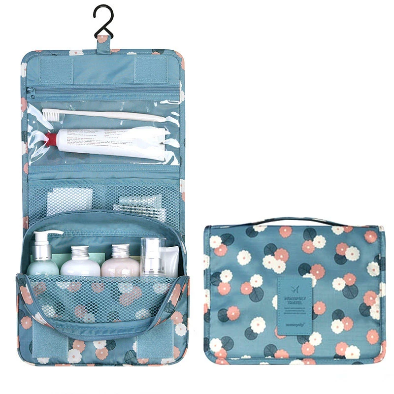 

Hanging Travel Cosmetic Bag Women Zipper Make Up Bag Polyester High Capacity Makeup Case handbag Organizer Storage Wash Bath Bag